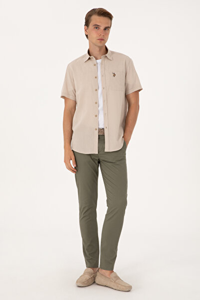 U.S. Polo Assn. Men's Stone Short Sleeve Shirt 50297896-Vr049