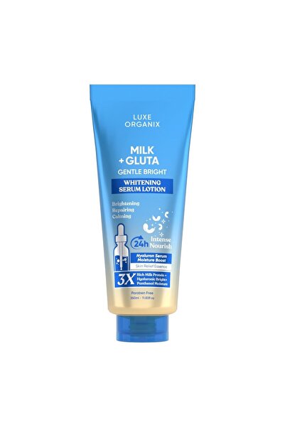 LUXE ORGANIX لوشن مصل التبييض اللطيف ميلك + جلوتا 350 مل