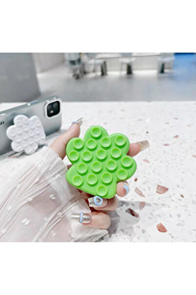 EDELFU Yapışkanlı Pati Desenli Silikon Arkası Vakum, Ayna ve Cama Yapışır Telefon Tutucu Kılıf Popsocketi