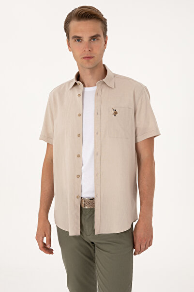 U.S. Polo Assn. Men's Stone Short Sleeve Shirt 50297896-Vr049