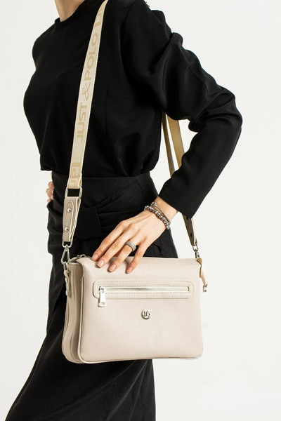 Just Polo Women's Stone Luxury and Stylish Adjustable Strap Shoulder Bag Shopper