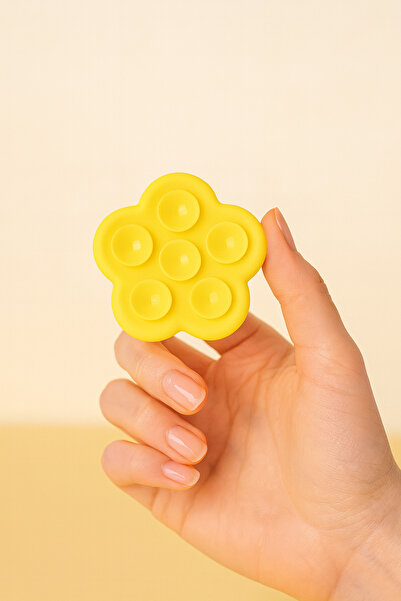 EDELFU Yapışkanlı Çiçek Desenli Silikon Arkası Vakum, Ayna ve Cama Yapışır Telefon Tutucu Kılıf Popsocketi