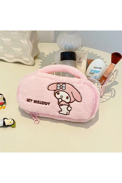 Fillikutum My Melody Plush Pencil Case - Top Handle, Large Capacity Pencil Holder Bag