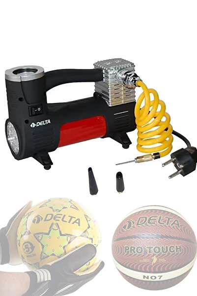 Delta Elektrikli Top Şişirme Pompası, Işıklı ve Çantalı Okul İçin Futbol Voleybol Basketbol Top Pompası