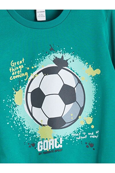 LC Waikiki LCW Kids Bisiklet Yaka Baskılı Erkek Çocuk Sweatshirt ve Eşofman Alt 2'li