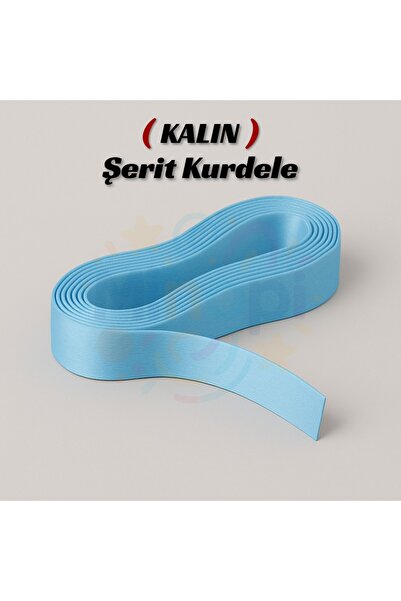 Minopi شريط ساتان أزرق فاتح 2 سم 10 ياردات، شريط زينة للمناسبات الخاصة من بوشكا