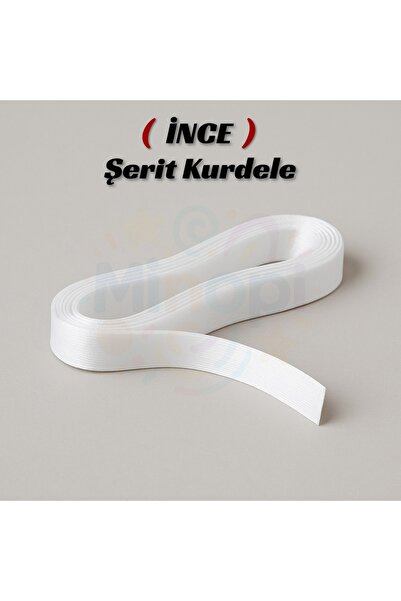 Minopi Panglică Satină Albă 1 Cm 10 Metri, Pachet Dowry Ziua Specială Cadou O...