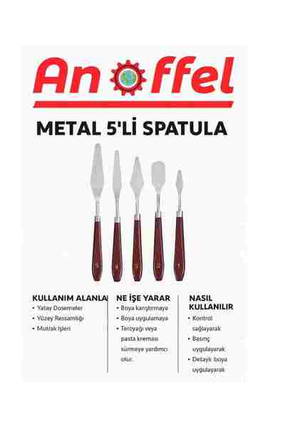 Anoffel Çelik Spatül 5 Li Set Resim Ve Heykel Çelik Spatula Esnek Çelik Palet...