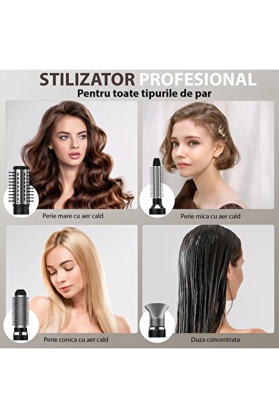 TnsAround 4 in 1 Electric Brush, Drying, Curling, Straightening
