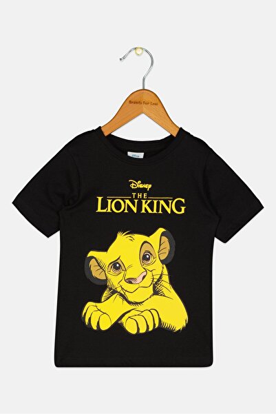 Disney Toddlers Boy Crew Neck The Lion King Print Short Sleeve T-Shirt, Black