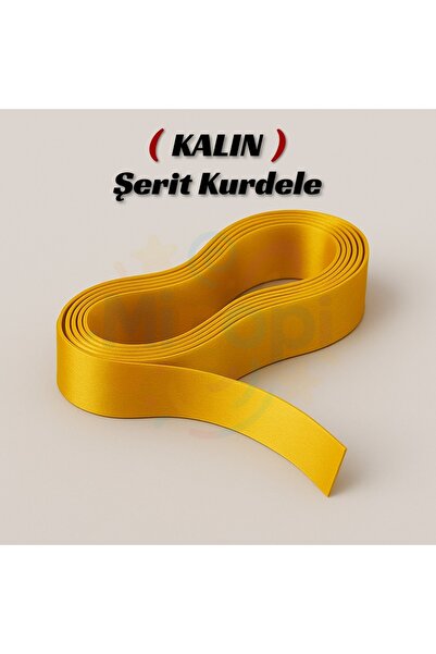 Minopi Panglică din satin galbenă 2 cm 10 metri, panglică de decorare pentru ...