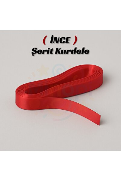 Minopi Panglică din satin roșu 1 cm 10 metri, panglică de decorare pentru cad...