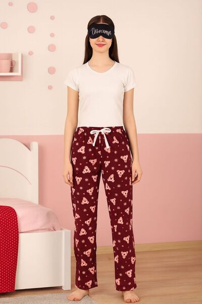 FAMES PİJAMA Winter Women's Fleece Pajama Bottoms