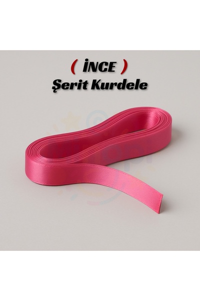 Minopi شريط ساتان وردي 1 سم × 10 أمتار، شريط زينة هدايا خاصة للمناسبات الخاصة