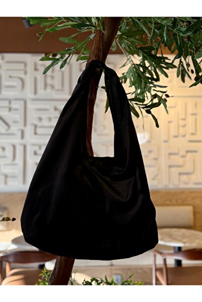 ÇANTA Vintage Harmony Kadife Siyah Omuz Çantası