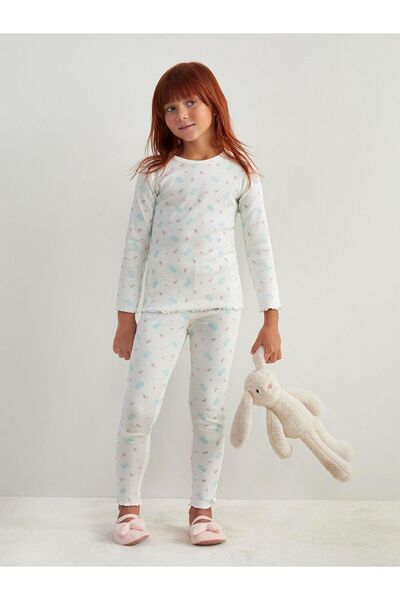 LC Waikiki Lcw Kids Crew Neck Floral Girls' Pajamas Set
