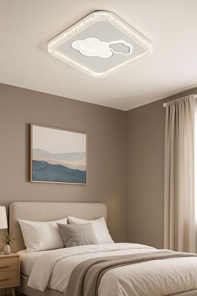 Led A++ Plafonyer Tavana Yapışık Kumandalı Avize 3 Renk (BEYAZ,SARI,G.IŞIĞI).