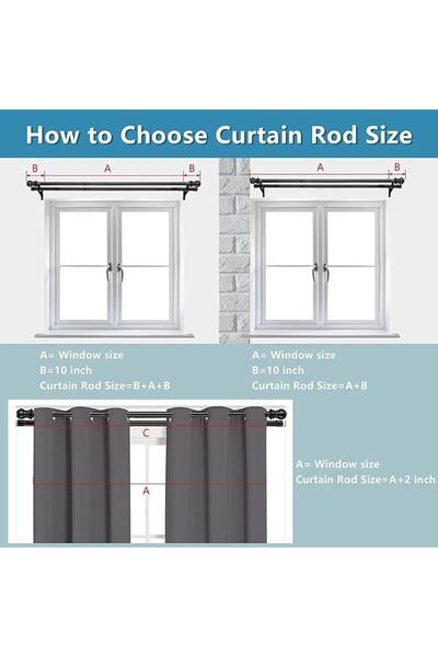 OEM Double curtain/drapery rail, 76-368 cm, steel, diameter 2.54 cm, white