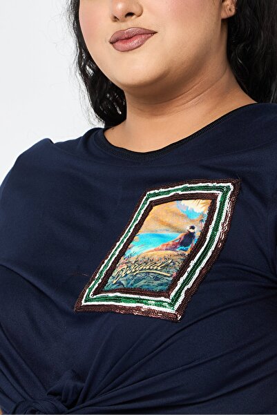 Desigual Women Textured Mini Dress, Navy Blue