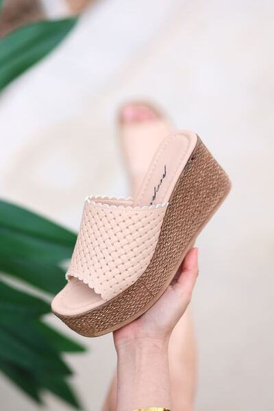Madam Tarz Felix Wedge Sole Studded Slippers
