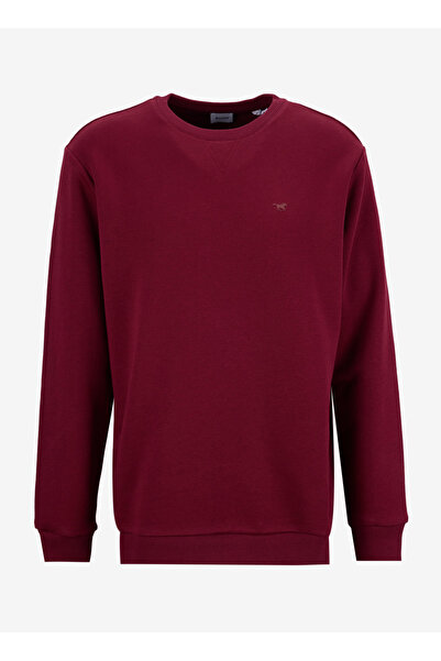 Mustang Bisiklet Yaka Bordo Erkek Sweatshırt M4WM-SWT-1982