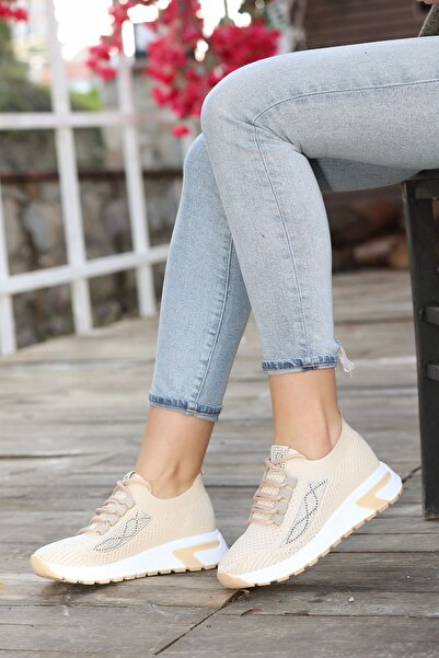 Madam Tarz فلوروس تريكو رياضي بنعل مسطح من الحجر