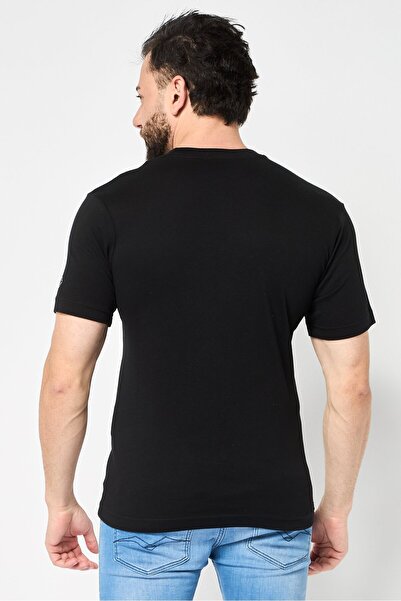 Replay Men Crew Neck Short Sleeve Graphic Print T-Shirt, Black