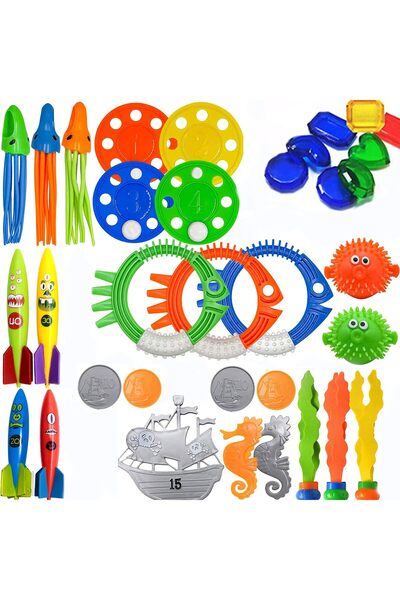 erorex Diving Pool Toys Diving Rings Torpedoes Gems Diving Training Sink Toys Suitable Teen Adults Water
