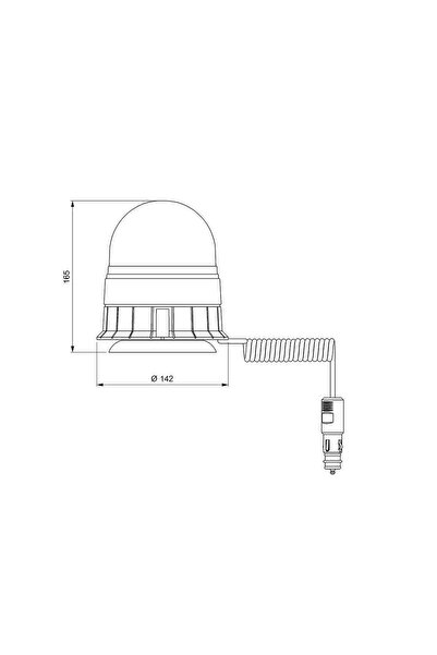 VİGNAL LED beacon Vega D14509VIG, 10-30V, 9W, with magnetic mounting, spiral cable, cigarette lighter plug