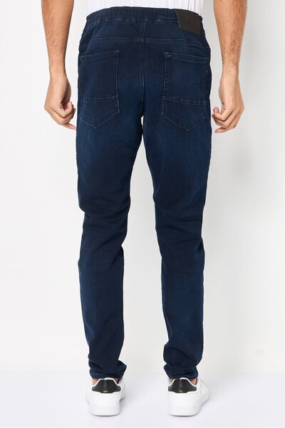 Replay Men Stretch Fit Washed Stretchable Denim, Navy