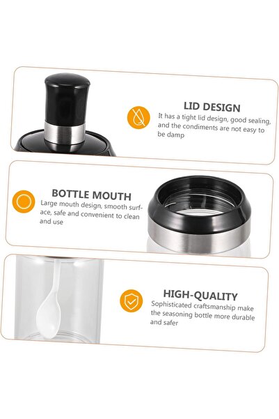 erorex Glass Spice Jars With Spoon Cover For Kitchen,Spice Organizer And Condiment Pots