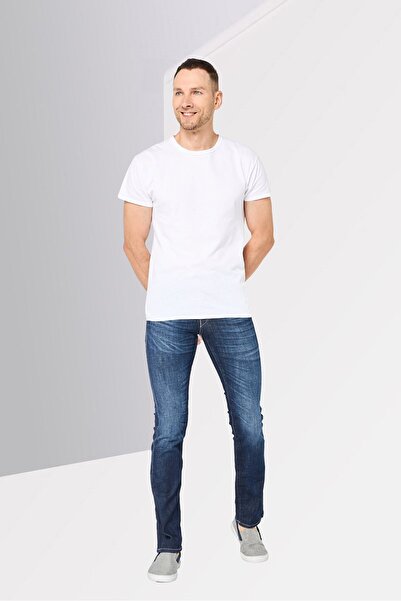 Replay Men Regular Fit Waitom Washed Stretchable Denim Jeans, Dark Blue