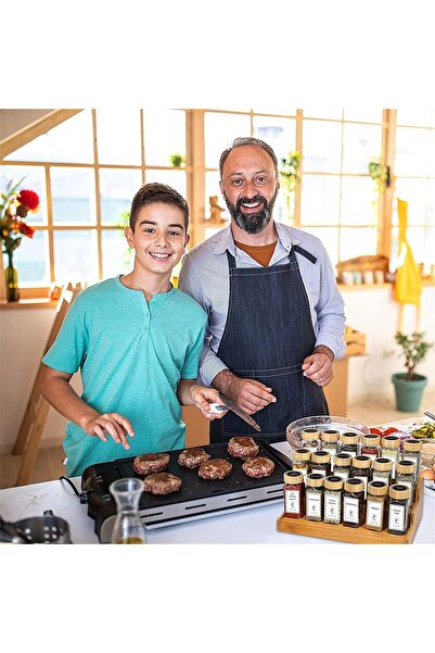 erorex 24 Pcs Spice Jars Labels 4Oz Glass Spice Jars Bamboo Lids Spices Container Set White Printed Spice