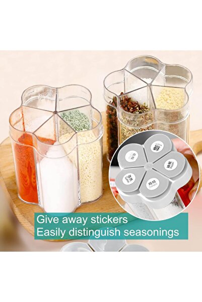 erorex Spice Jars,5 1 Clear Plastic Seasoning Containers,Multipurpose Airtight Condiment Bottle