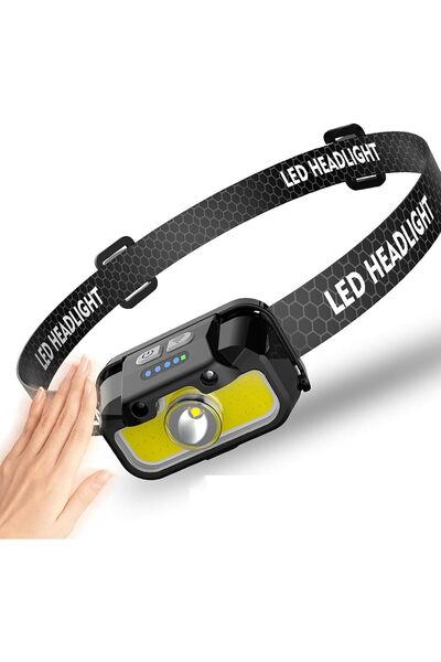 erorex Rechargeable Headlamp 1300 Lumen Super Bright LED Head Lamp Motion Sensor Waterproof Headlight 14