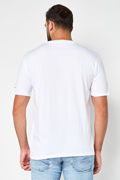 Replay Men Crew Neck Short Sleeve Graphic Print T-Shirt, White