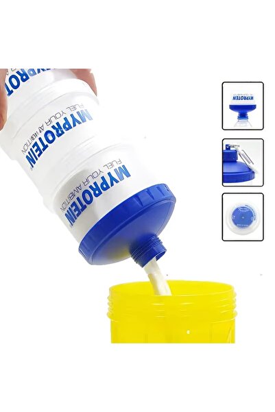 Choice صندوق مسحوق البروتين المحمول المكون من 3 طبقات، صندوق مسحوق قمع، زجاجة...