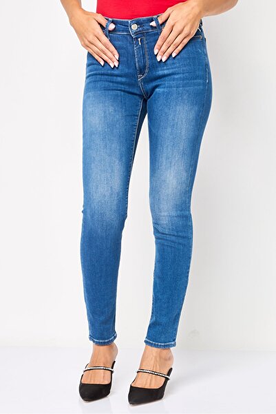 Replay Women Skinny Fit Washed Stretchable Jeans, Blue