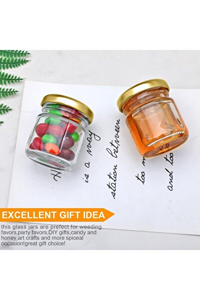 erorex Mini Glass Jars Set Bulk Pack 20Small Containers Lids | 1.5 Oz Clear Glass Bottles Honey, Jams,