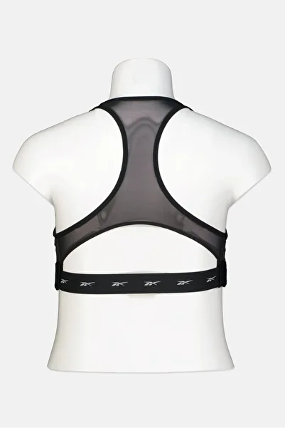 Reebok Women Plus Size Brand Logo Padded Training Sports Bra, Black