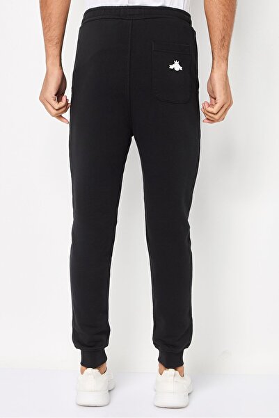 Replay Men Regular Fit Brand Logo Sweatpants, Black