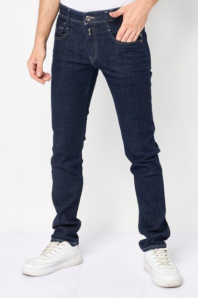 Replay Men Slim Fit Washed Stretchable Denim, Navy