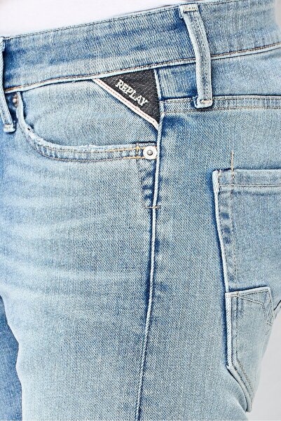 Replay Men Regular Fit Washed Stretchable Denim, Light Blue
