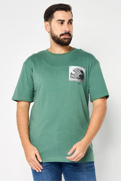 Replay Men Crew Neck Short Sleeves Graphic T-Shirt, Green