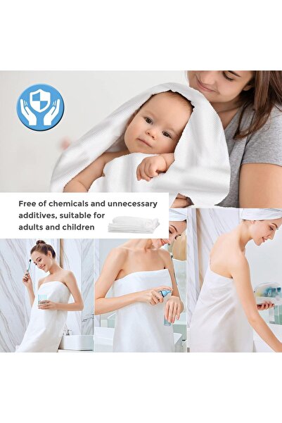 erorex 2pcs Disposable Compressed Towel 70 x 140 cm / 55 x 27.5 inch Disposable Portable Cotton Bath