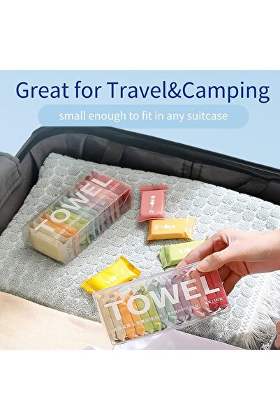 erorex Compressed Towel Tablet Portable Face Towel Washcloth Reusable 28 Pack Wet Dry Disposable Towel