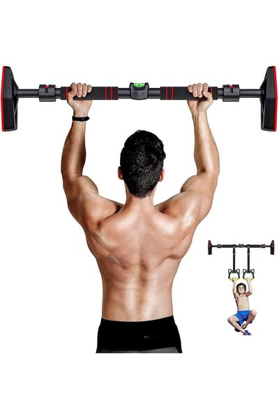 erorex Door Pull Up Bar Indoor Swing Bar Gymnastic Rings Cartoon Style Kids Adults Screw Free Locking