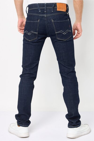 Replay Men Slim Fit Washed Stretchable Denim, Navy