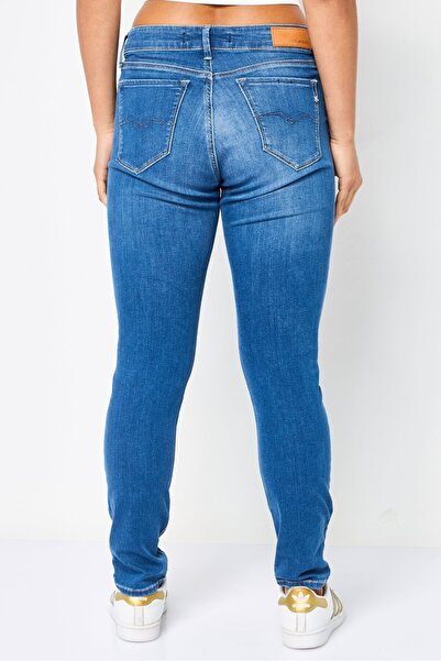 Replay Women Skinny Fit Washed Stretchable Jeans, Blue