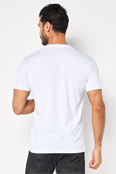 Replay Men Crew Neck Short Sleeves Brand Logo T-Shirt, White